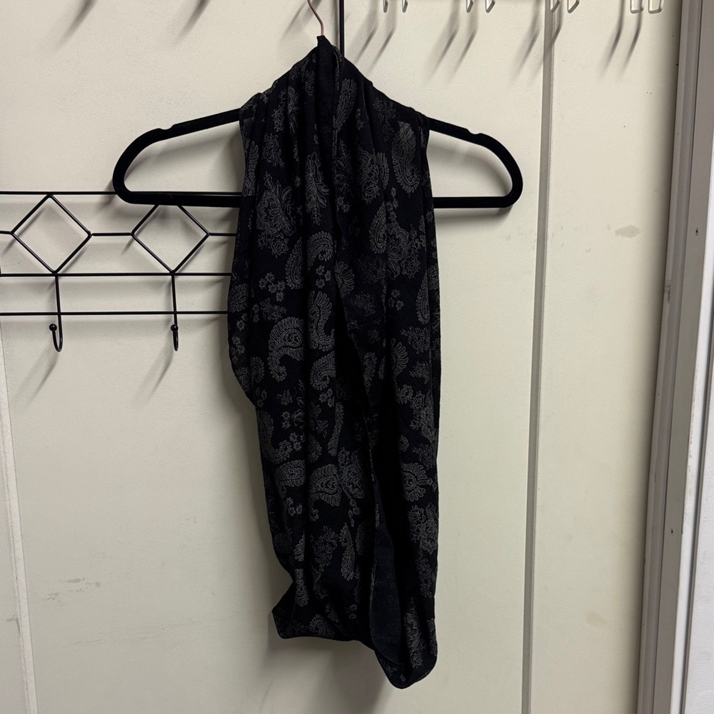 Black Paisley Infinity Scarf